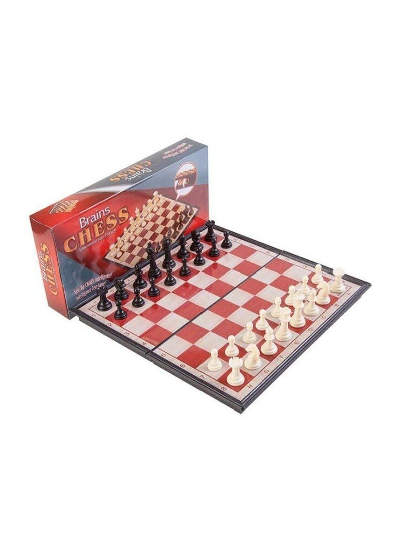 Brains Chess ♟🧠 The smartest classic challenge for all ages! - Helps develop strategic thinking and intelligence - Suitable for beginners and professionals - Elegant design with a distinctive red board - Lightweight and easy to carry for transportation or travel